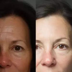 Anti wrinkle dermal filler before and after
